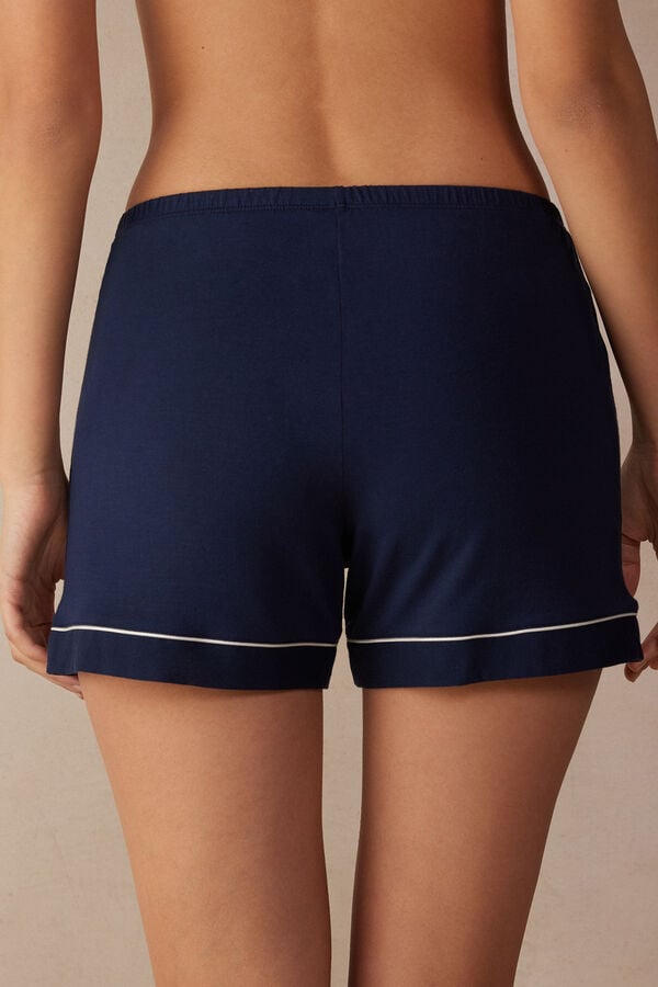 Intimssimi Modal Shorts with Contrast Trim Blue | ZUSNQ96136