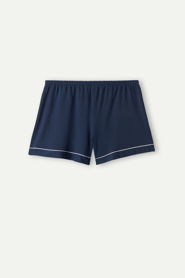 Intimssimi Modal Shorts with Contrast Trim Blue | ZUSNQ96136