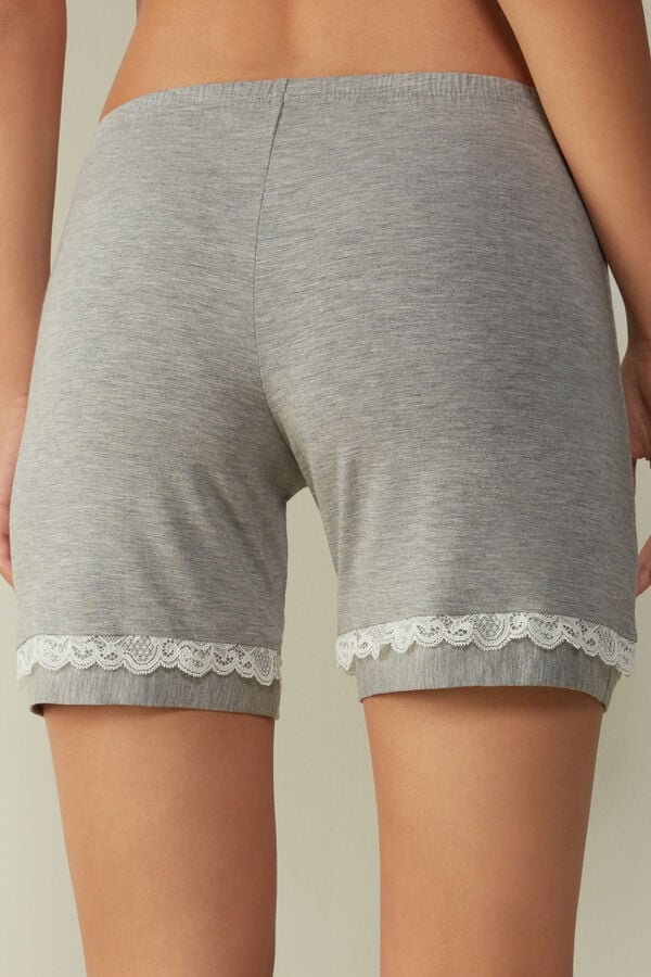 Intimssimi Modal Shorts with Lace Details Grey | DUSVO77673