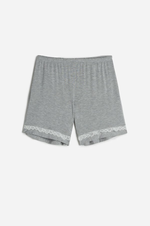 Intimssimi Modal Shorts with Lace Details Grey | DUSVO77673