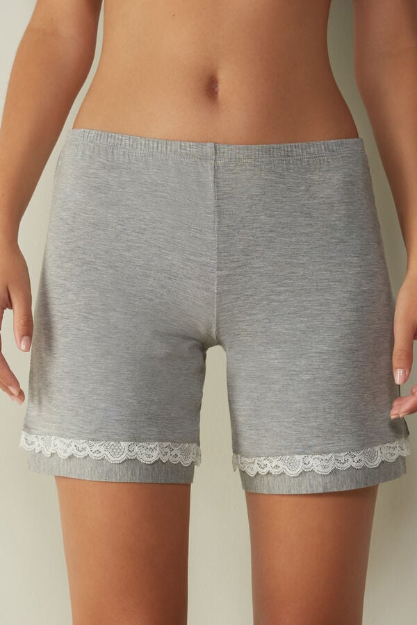 Intimssimi Modal Shorts with Lace Details Grey | DUSVO77673