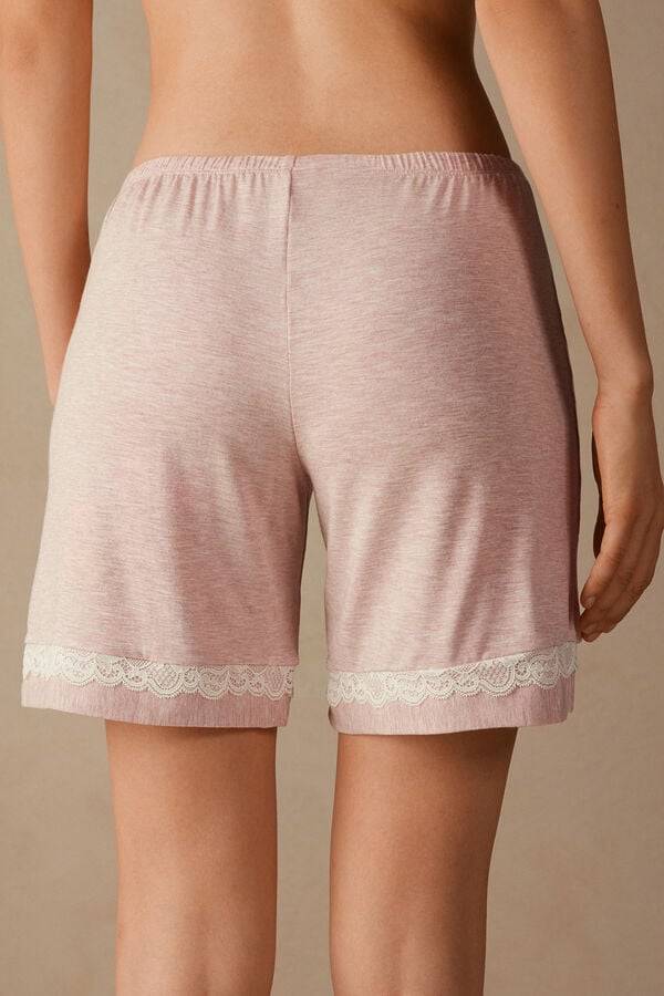 Intimssimi Modal Shorts with Lace Details Pale Pink | USJZR22073