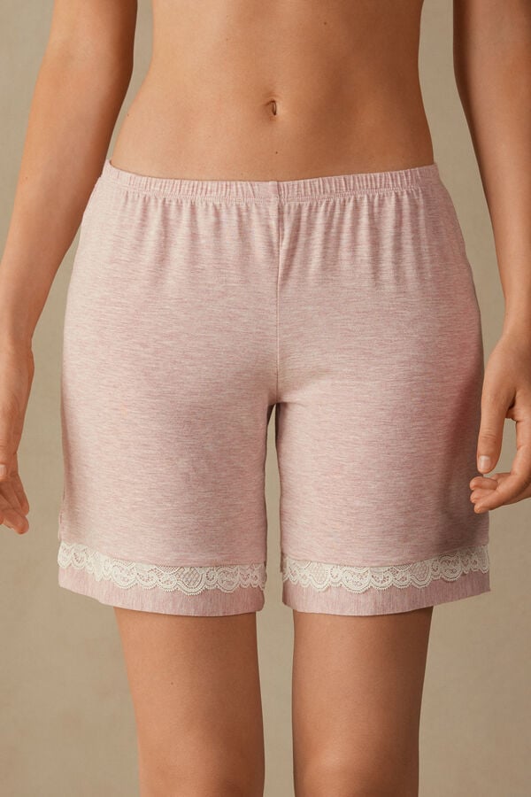 Intimssimi Modal Shorts with Lace Details Pale Pink | USJZR22073