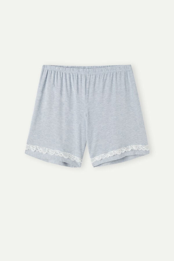 Intimssimi Modal Shorts with Lace Details Light Blue | XUSGW92383