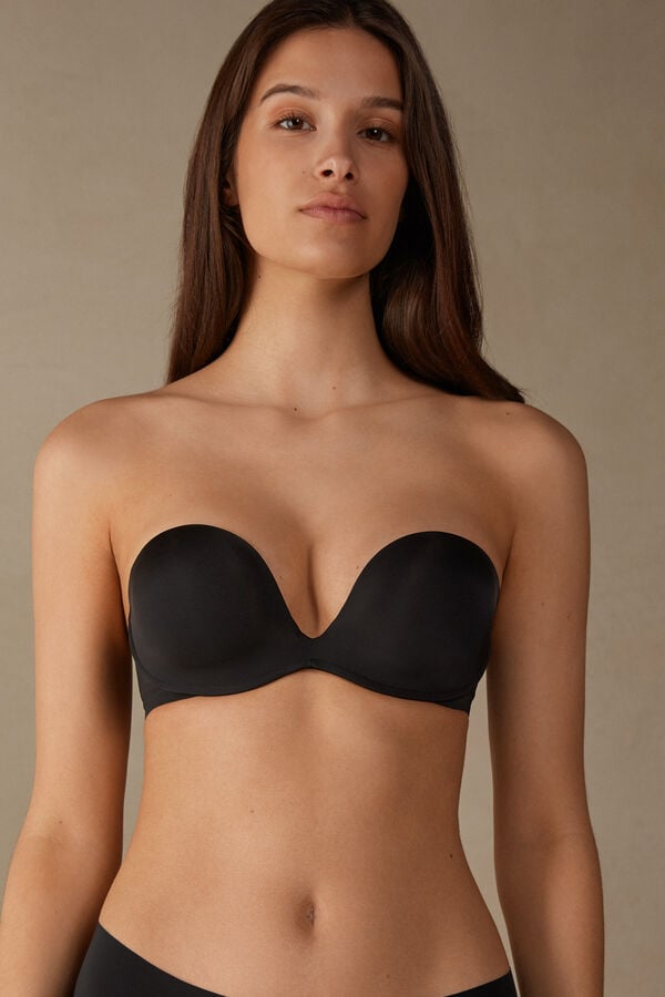 Intimssimi Monica Bandeau Bra in Ultralight Microfiber Black | GUSEC45267