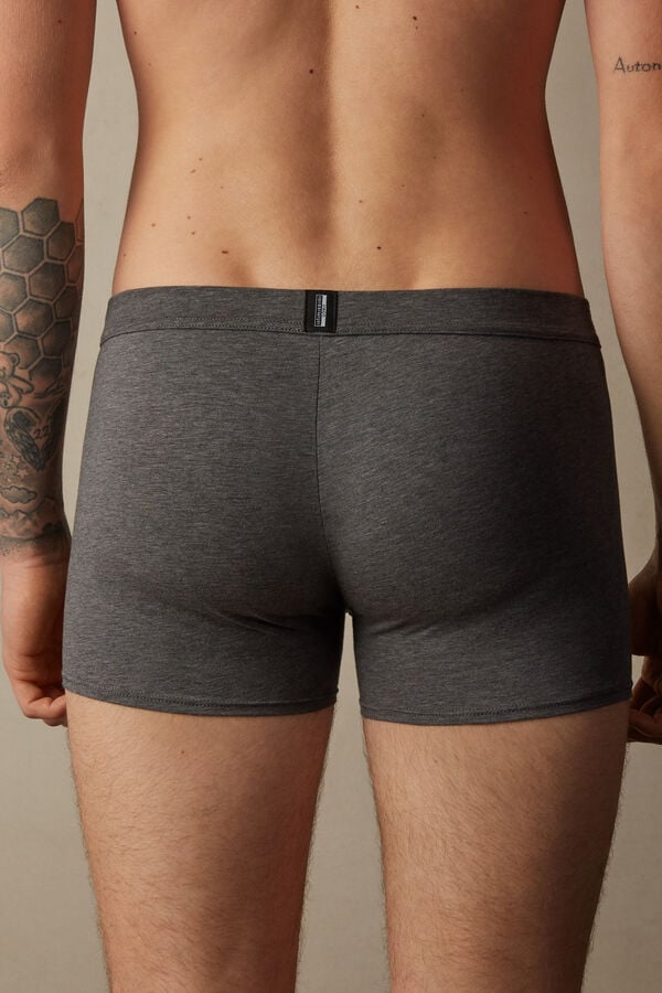 Intimssimi Natural Fresh Supima® Cotton Boxers Dark Grey | DUSVO94902