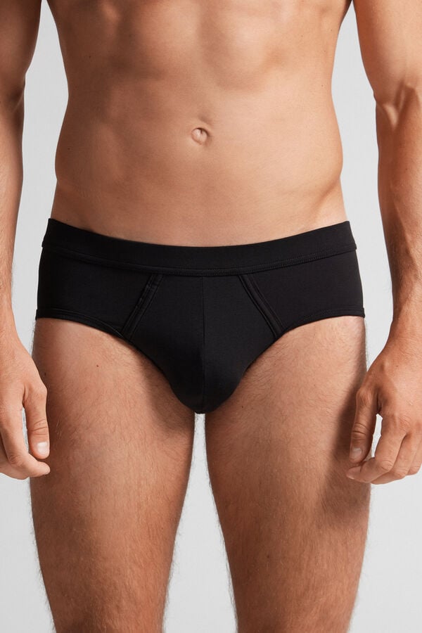 Intimssimi Natural Fresh Supima® Cotton Briefs Black | EUSHC70830