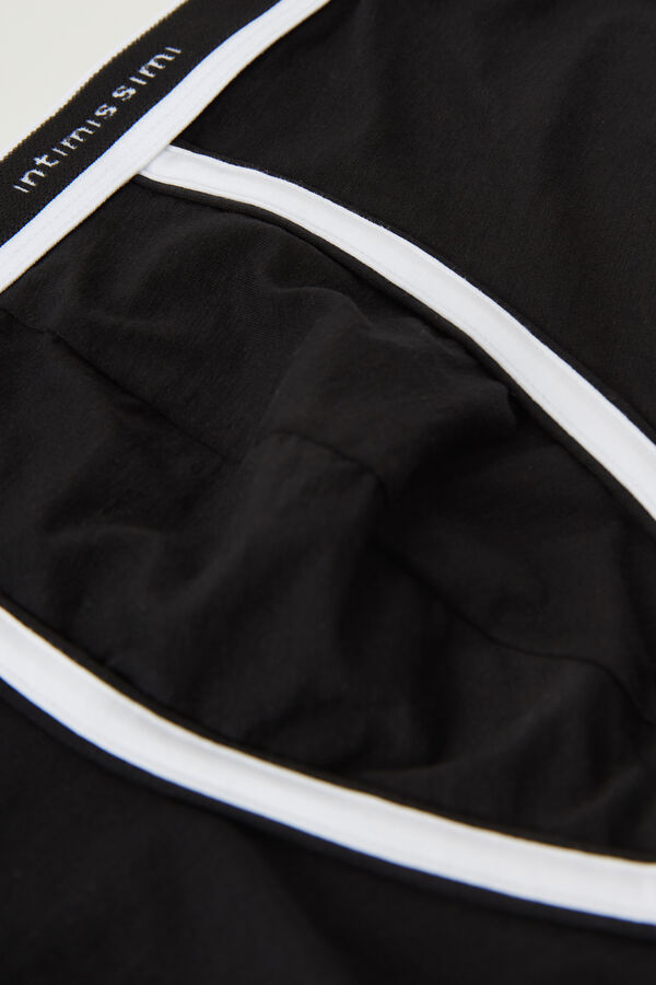 Intimssimi Natural Fresh Supima® Cotton Boxers with Logo Black | QUSUV97863