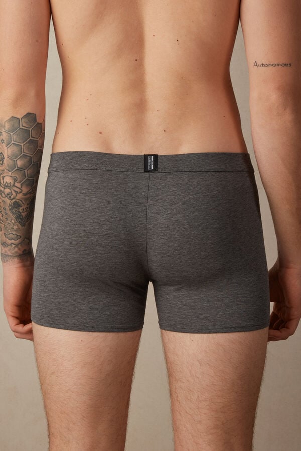 Intimssimi Natural Fresh Supima® Cotton Boxers Dark Grey | QUSWA43465