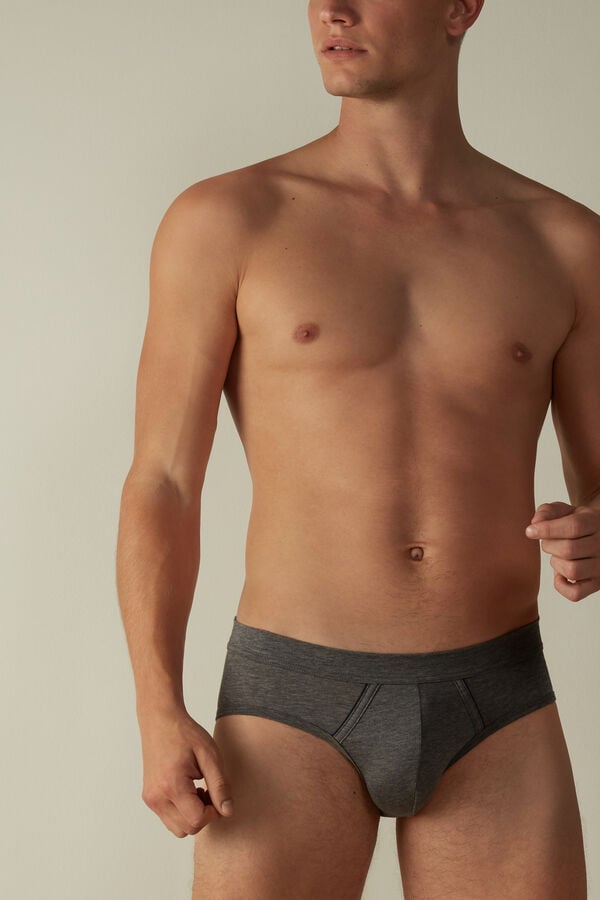 Intimssimi Natural Fresh Supima® Cotton Briefs Dark Grey | QUSWA44090