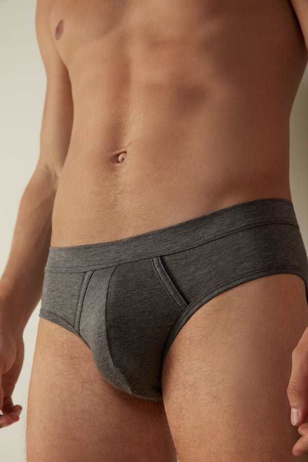 Intimssimi Natural Fresh Supima® Cotton Briefs Dark Grey | QUSWA44090