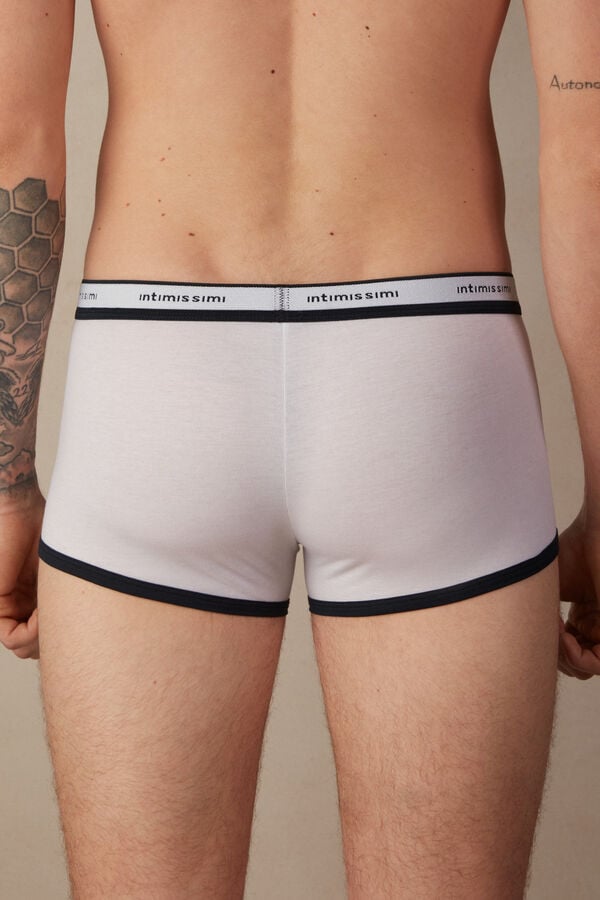 Intimssimi Natural Fresh Supima® Cotton Boxers with Logo White | QUSWA44589