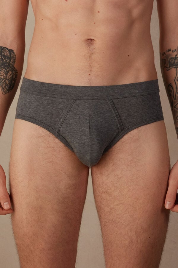 Intimssimi Natural Fresh Supima® Cotton Briefs Dark Grey | SUSVO41233