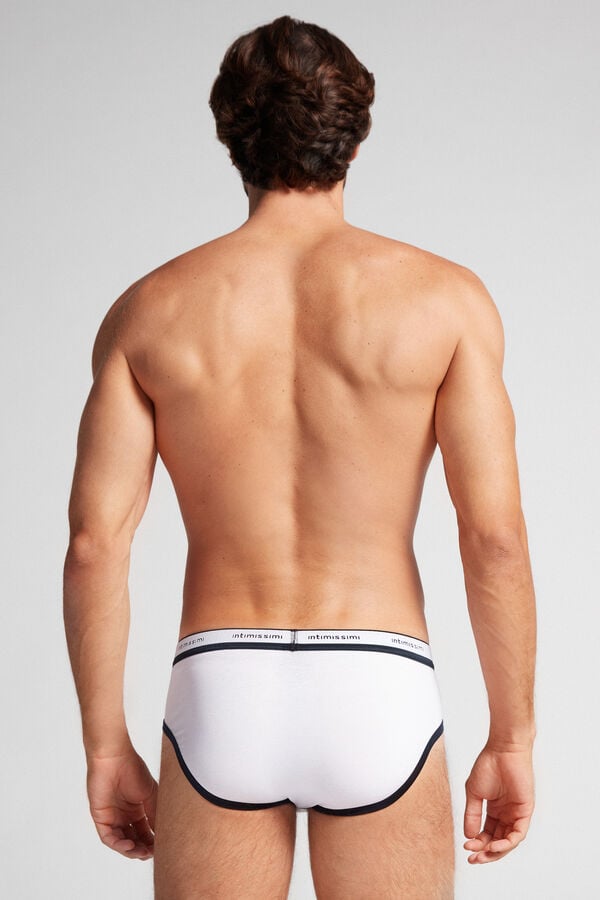 Intimssimi Natural Fresh Supima® Cotton Briefs with Logo White | TUSPQ20460