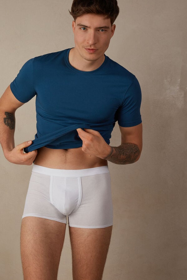 Intimssimi Natural Fresh Supima® Cotton Boxers White | TUSPQ89003