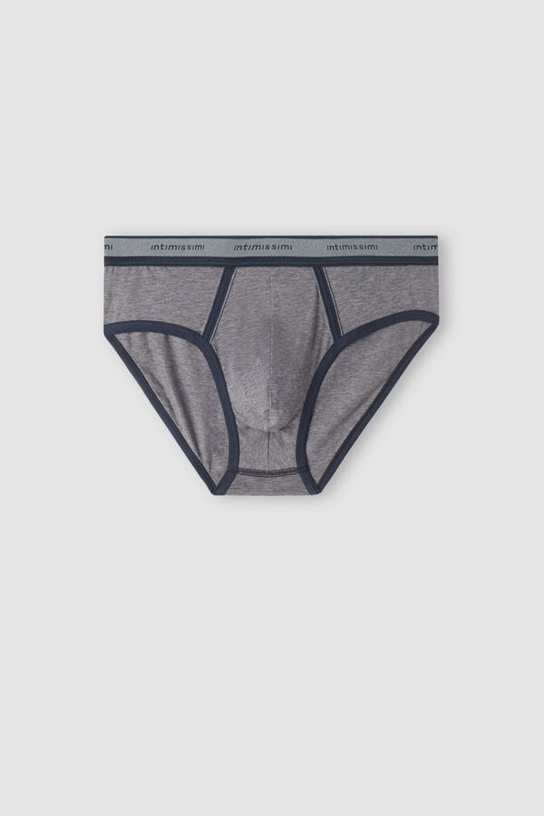 Intimssimi Natural Fresh Supima® Cotton Briefs with Logo Dark Grey | USCIF28804