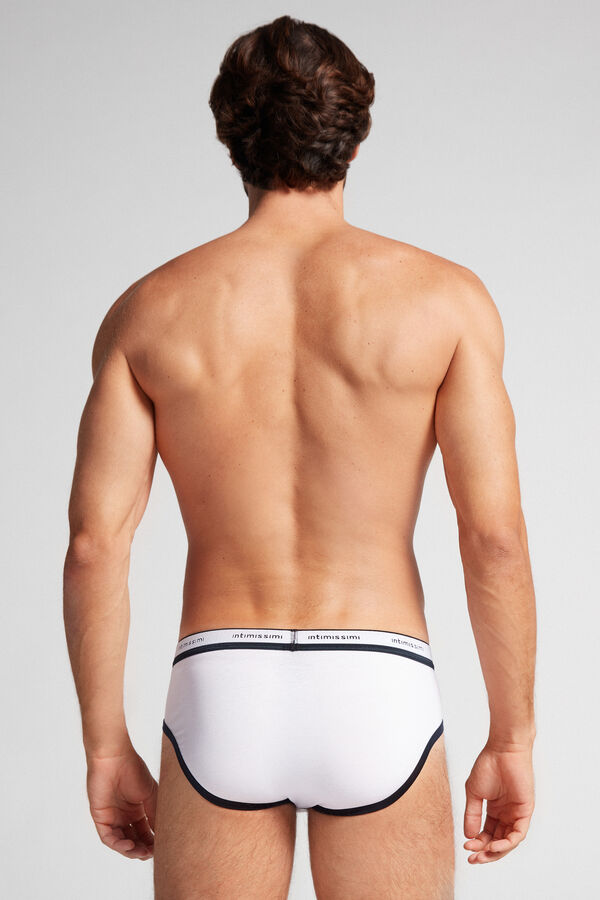 Intimssimi Natural Fresh Supima® Cotton Briefs with Logo White | USDFL71662