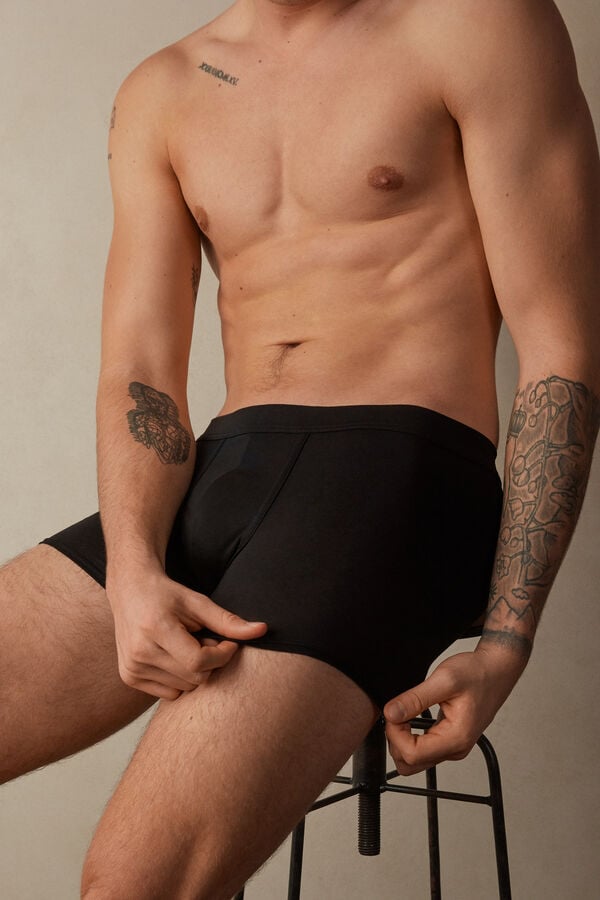 Intimssimi Natural Fresh Supima® Cotton Boxers Black | USEGJ14355