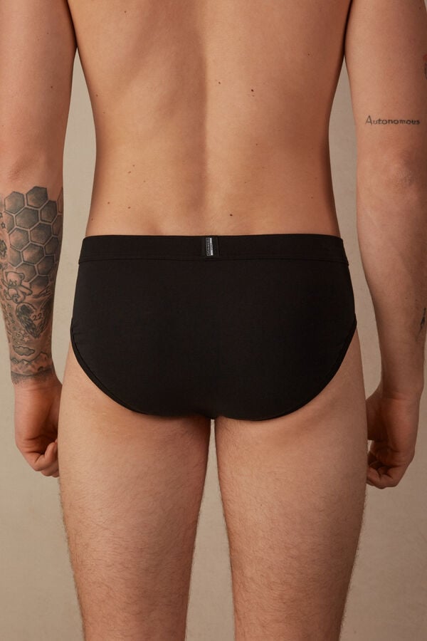 Intimssimi Natural Fresh Supima® Cotton Briefs Black | USEGJ29200