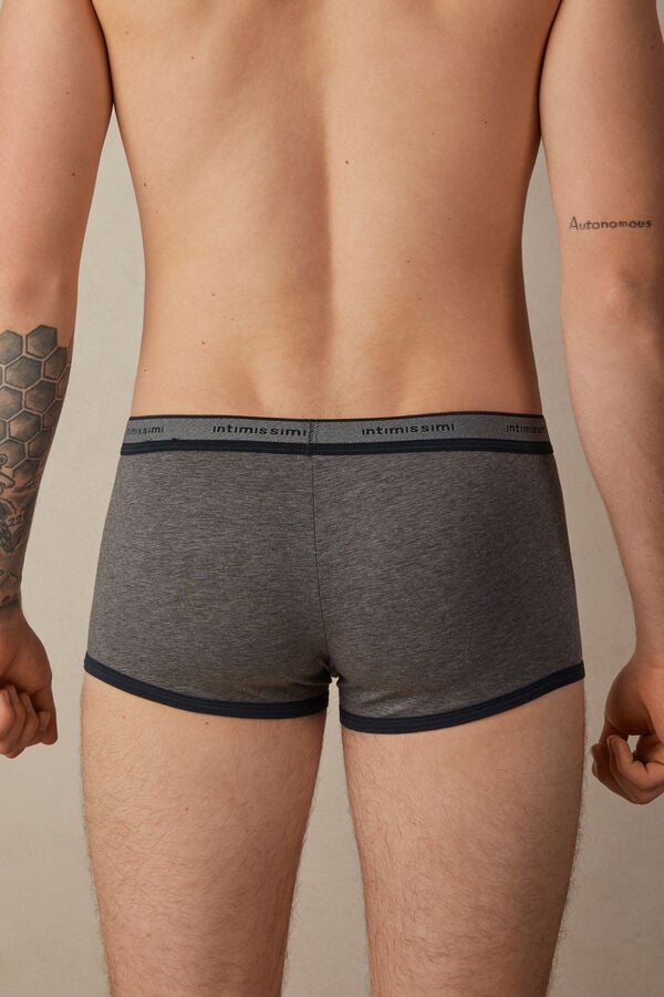 Intimssimi Natural Fresh Supima® Cotton Boxers with Logo Dark Grey | USIIZ61071