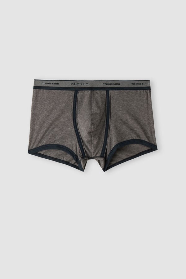 Intimssimi Natural Fresh Supima® Cotton Boxers with Logo Dark Grey | USIIZ61071