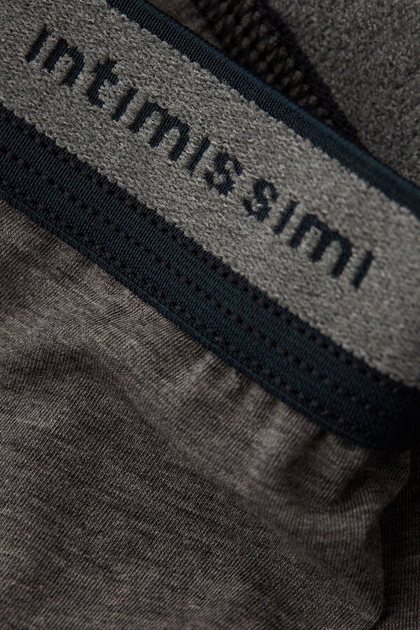 Intimssimi Natural Fresh Supima® Cotton Boxers with Logo Dark Grey | USIIZ61071