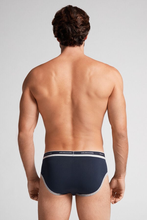 Intimssimi Natural Fresh Supima® Cotton Briefs with Logo Blue | USJVR62848