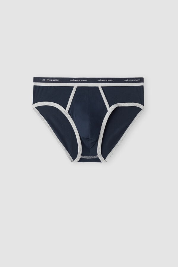 Intimssimi Natural Fresh Supima® Cotton Briefs with Logo Blue | USJVR62848