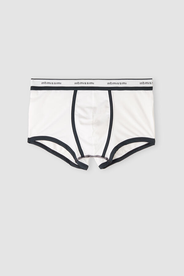 Intimssimi Natural Fresh Supima® Cotton Boxers with Logo White | USXBR68190