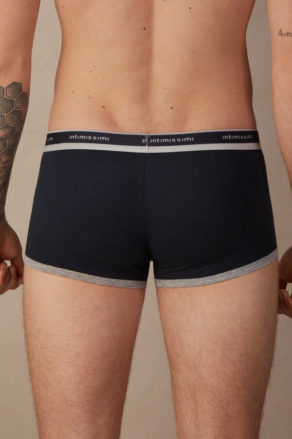 Intimssimi Natural Fresh Supima® Cotton Boxers with Logo Blue | YUSGT72083