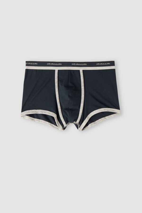 Intimssimi Natural Fresh Supima® Cotton Boxers with Logo Blue | YUSGT72083