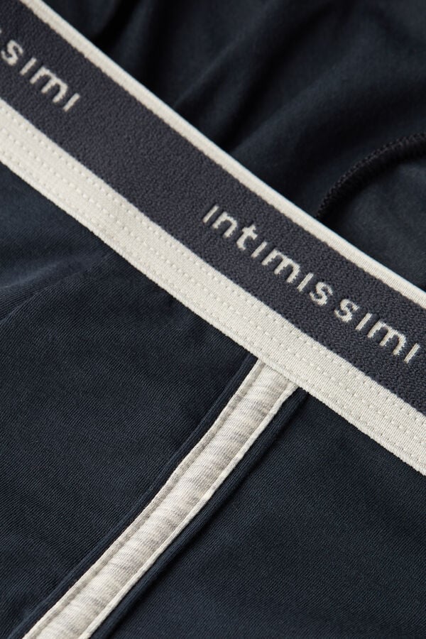 Intimssimi Natural Fresh Supima® Cotton Boxers with Logo Blue | YUSGT72083