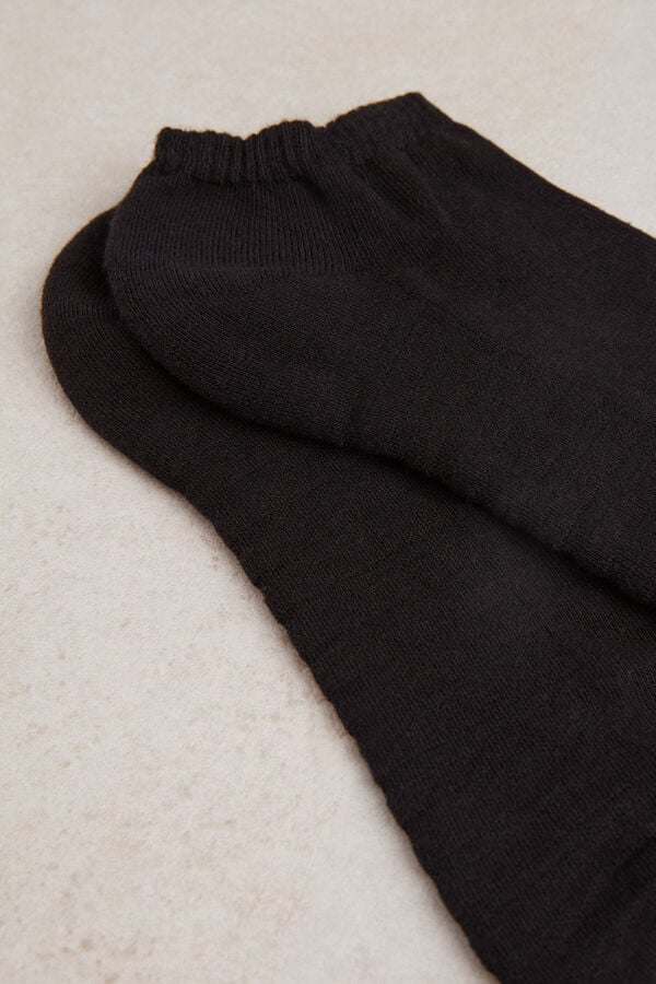 Intimssimi No-show Socks in Terrycloth Black | USEAH37448