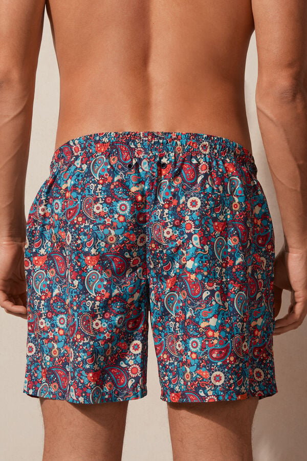 Intimssimi Orange Paisley Print Swim Trunks Multicolor | AUSWC87123