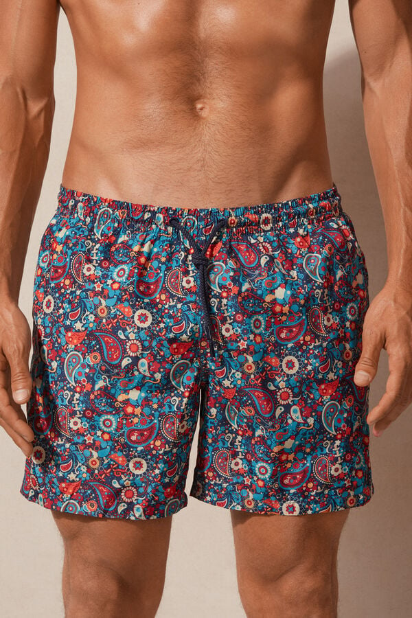 Intimssimi Orange Paisley Print Swim Trunks Multicolor | AUSWC87123