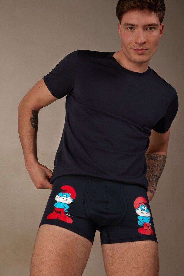 Intimssimi Papa Smurf Boxers in Stretch Supima® Cotton Blue | MUSHR28549