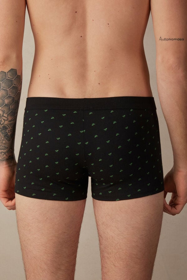 Intimssimi Paper Plane Boxers in Stretch Supima® Cotton Black | DUSKV80508