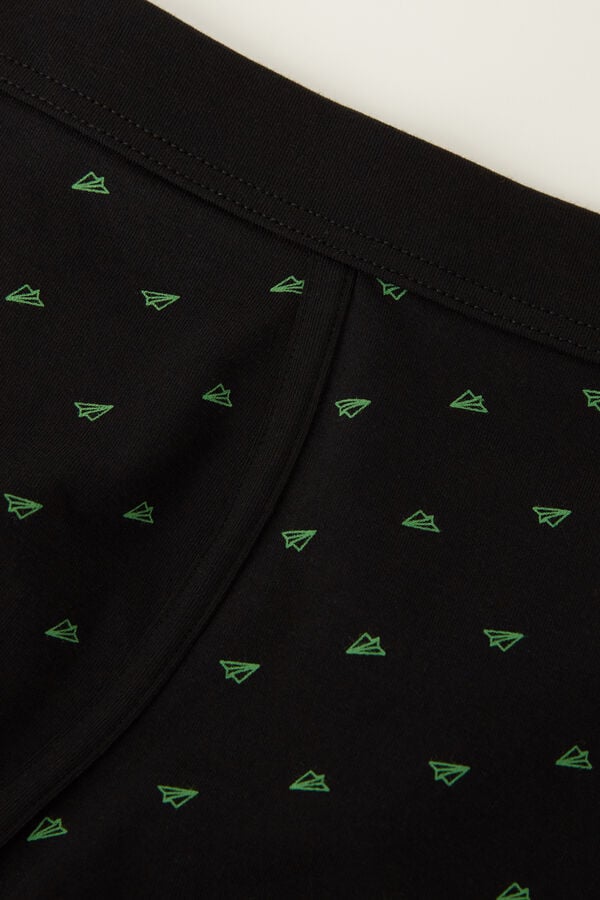 Intimssimi Paper Plane Boxers in Stretch Supima® Cotton Black | DUSKV80508