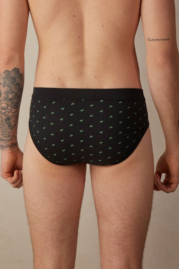 Intimssimi Paper Plane Briefs in Stretch Supima® Cotton Black | USCIF54316