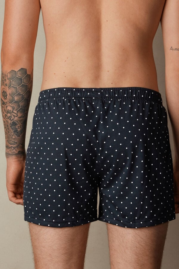 Intimssimi Patterned Cotton Jersey Relaxed Fit Boxers Blue | GUSUC14580