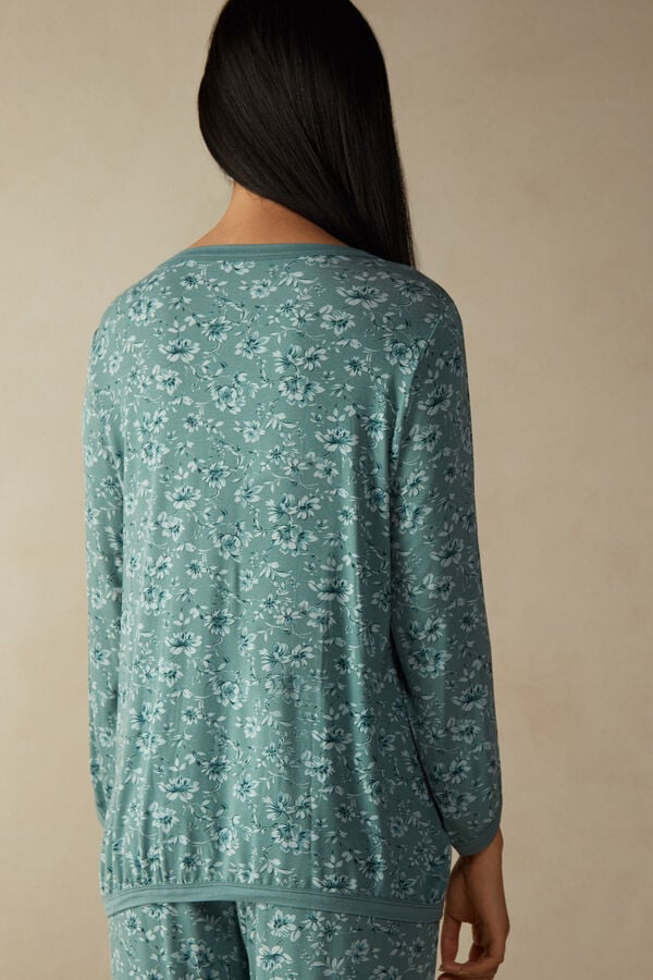 Intimssimi Prairie Bouquet Long Sleeve Top Green | UUSTG61657