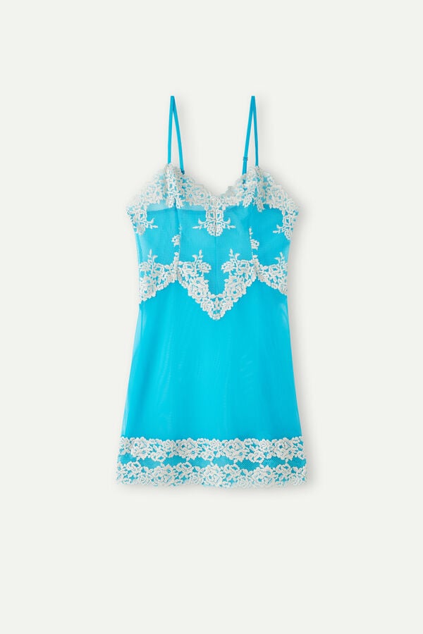 Intimssimi Pretty Flowers Babydoll Blue | USJBT32897