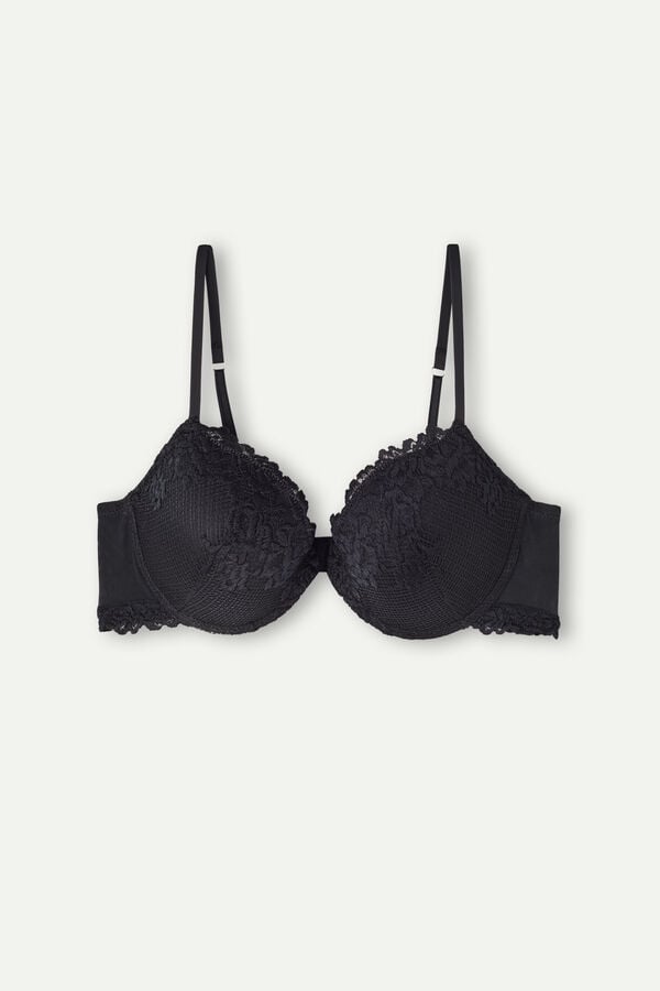 Intimssimi Pretty Flowers Bellissima Push-up Bra Black | LUSSX86761