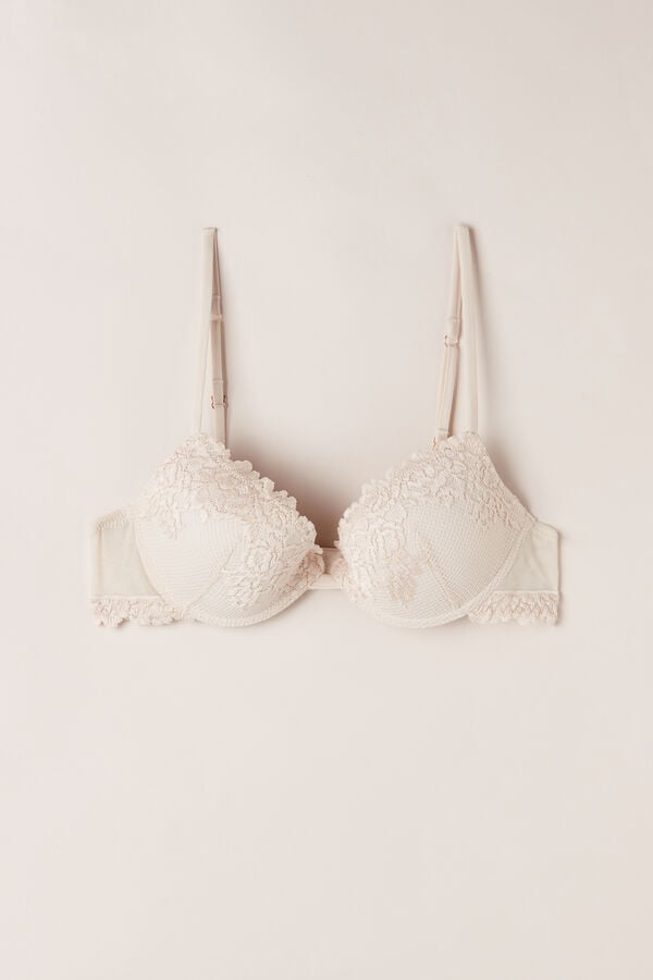 Intimssimi Pretty Flowers Bellissima Push-up Bra Natural | UUSTG68139