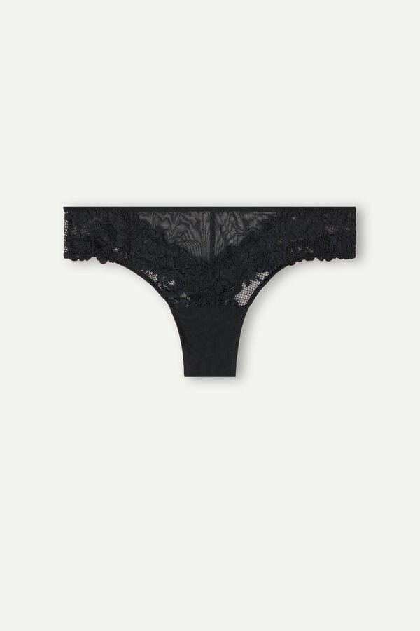 Intimssimi Pretty Flowers Brazilian Black | TUSWZ39543