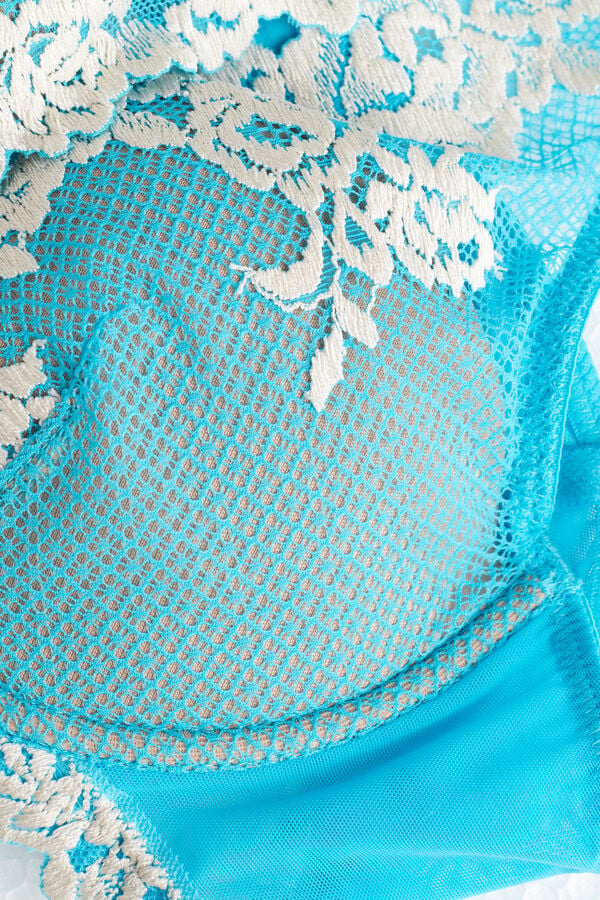 Intimssimi Pretty Flowers Elena Balconette Bra Blue | USDYB97894