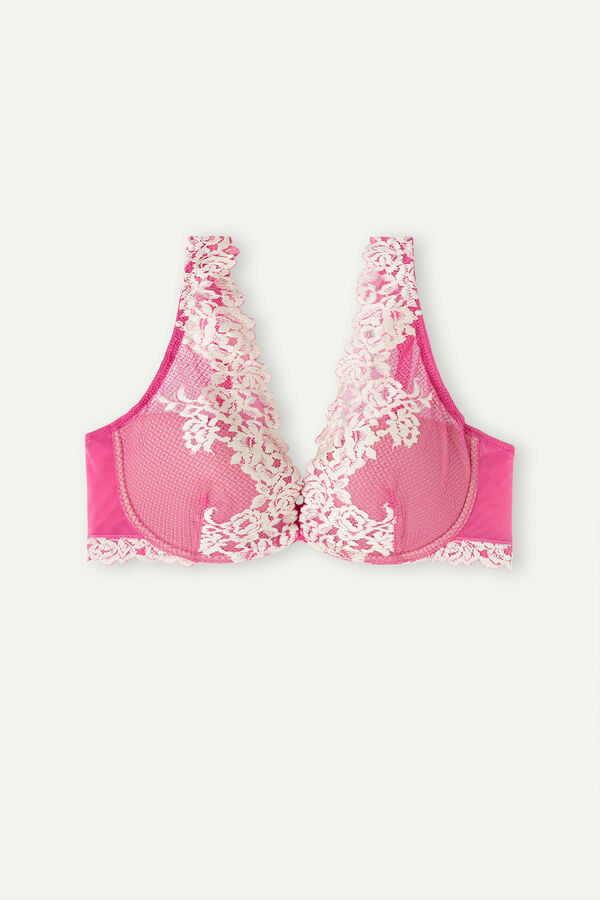 Intimssimi Pretty Flowers Elena Balconette Bra Pink | YUSGT89414