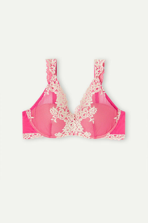 Intimssimi Pretty Flowers Giorgia Balconette Bra Pink | QUSUV21284