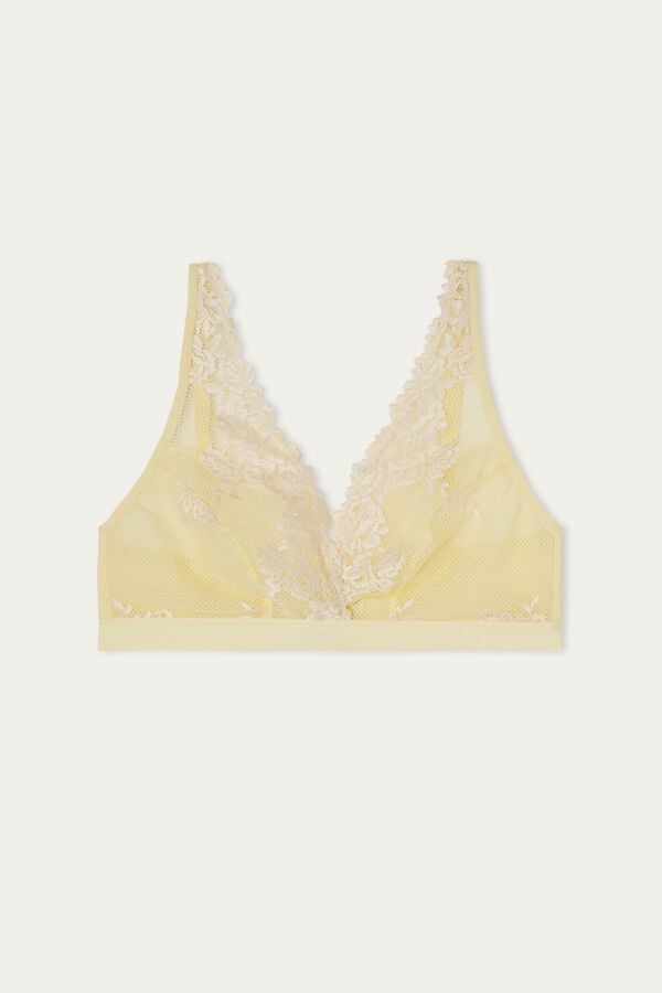 Intimssimi Pretty Flowers Lara Triangle Bra Yellow | FUSUI94198