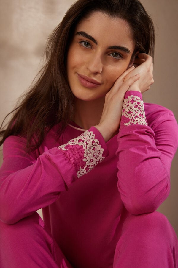 Intimssimi Pretty Flowers Modal Top Pink | BUSSD77250